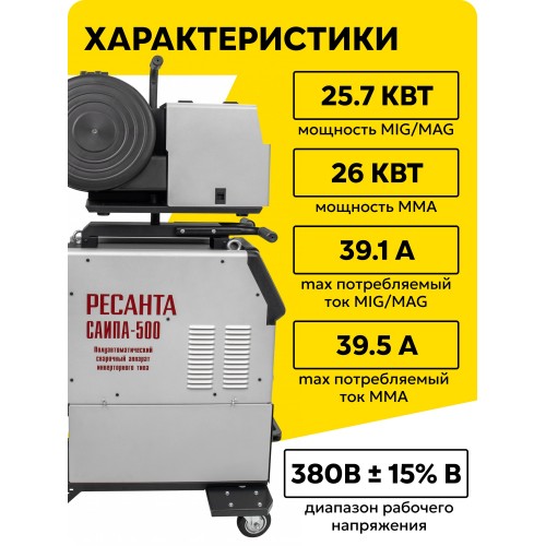Сварочный полуавтомат Ресанта САИПА-500 MIG/MAG 2