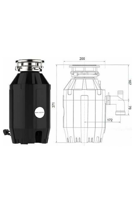 Измельчитель пищевых отходов Bone Crusher BC 910 (черный) 3