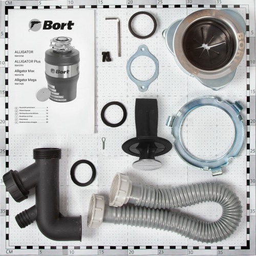 Измельчитель пищевых отходов BORT Alligator MEGA 93417425 (черный) 1