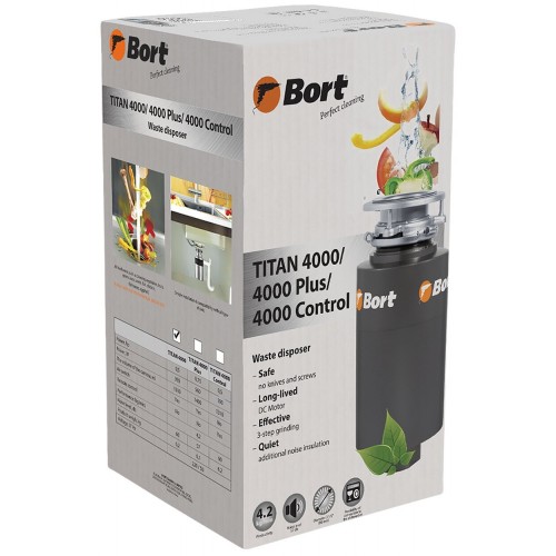 Измельчитель пищевых отходов Bort TITAN 4000 (черный) 9