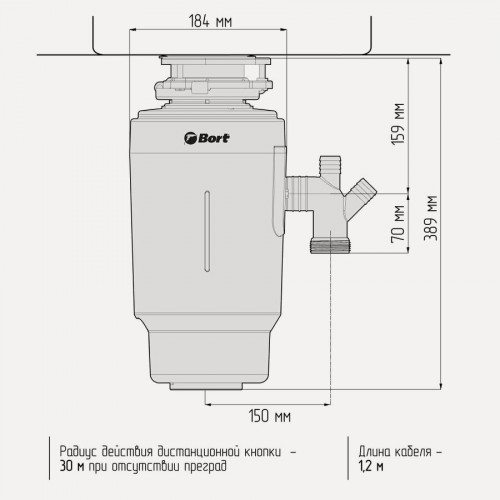 Измельчители пищевых отходов BORT TITAN 8000 (черный, белый, бирюзовый) 6