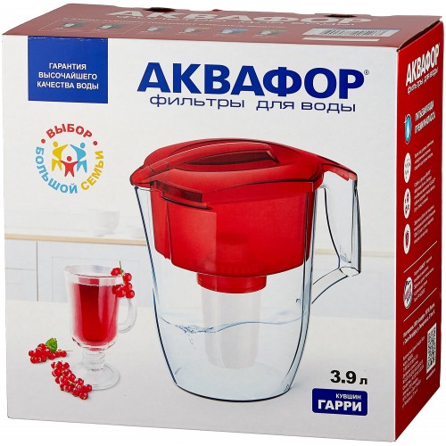 Фильтр кувшин Аквафор Гарри 3.9 л (красный) 1