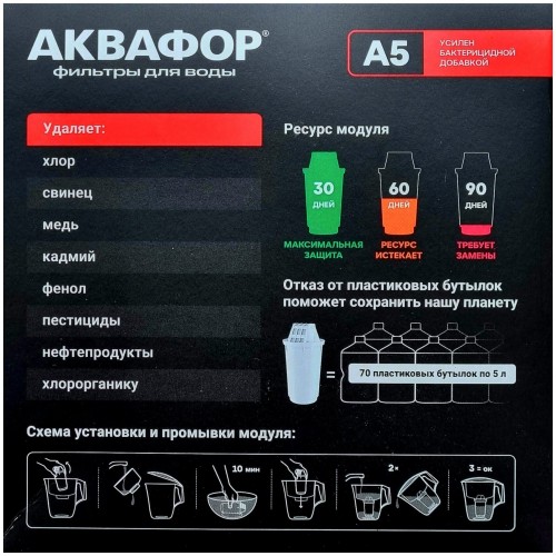 Фильтр кувшин Аквафор Смайл 2.9 л (Р152А5F) (цикламен) 4