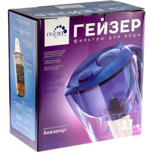 Фильтр кувшин Гейзер Аквариус 3.7 л (62025) (синий) 7
