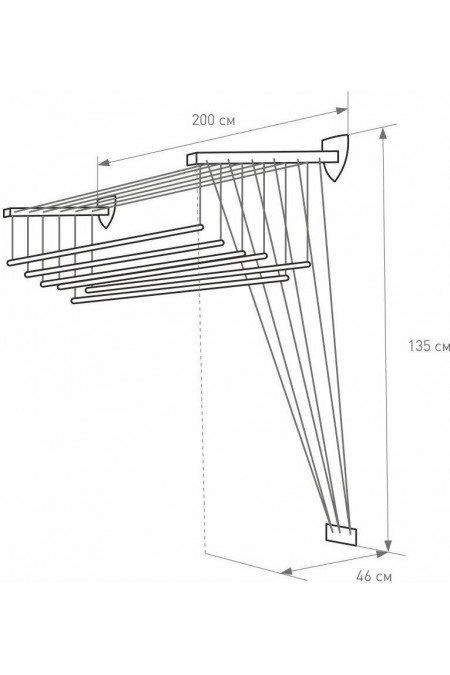 Сушилка для белья настенно-потолочная gimi Lift 200 (белый) 3