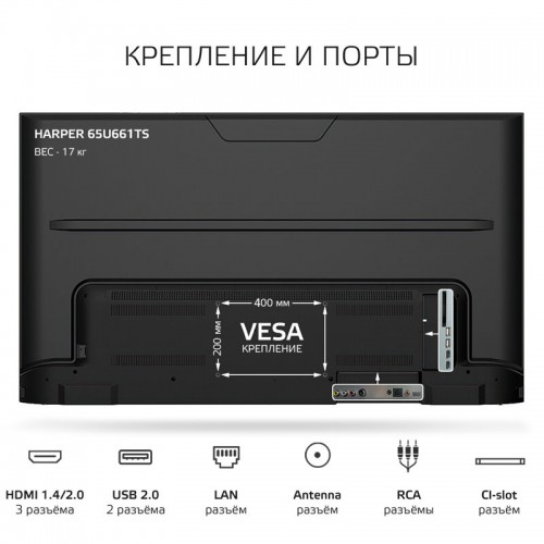 Телевизор HARPER 65U661TS (черный) 4