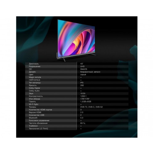Телевизор Hyundai H-LED43BU7100 (серый) 7