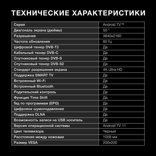 Телевизор Hyundai H-LED55BU7006 (черный) 5