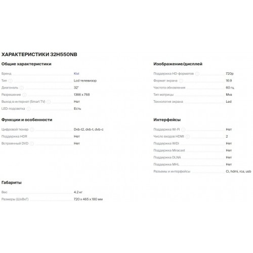 Телевизор KIVI 32H550NB (черный) 5