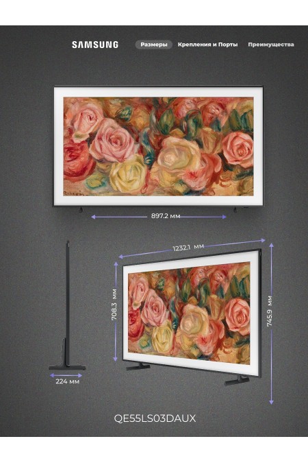 Телевизор Samsung QE55LS03DAU (черный) 1