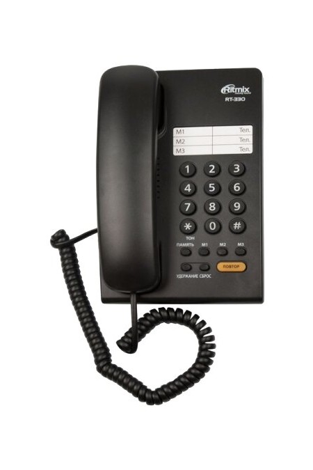 Проводной телефон Ritmix RT-330 (черный) 