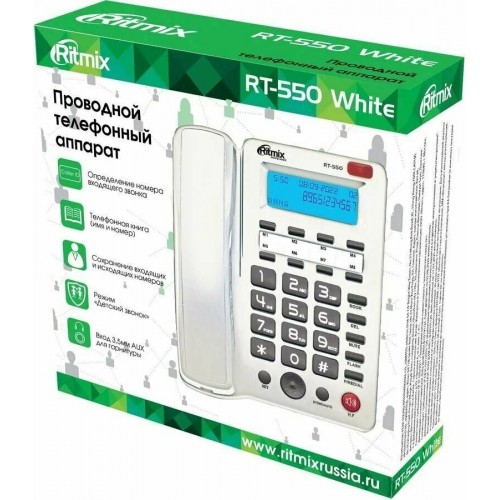 Проводной телефон Ritmix RT-550 (белый) 9