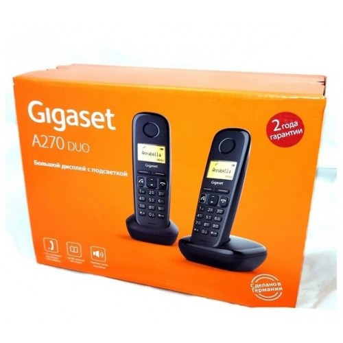 Радиотелефон Gigaset A270 Duo (черный) 1