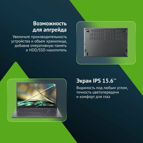 Ноутбук Acer Aspire 5 A515-57-50YA Core i5 12450H 8Gb SSD512Gb Intel UHD Graphics 15.6 IPS FHD (1920x1080) no OS WiFi BT Cam (NX.KN3CD.00L) (серый) 5