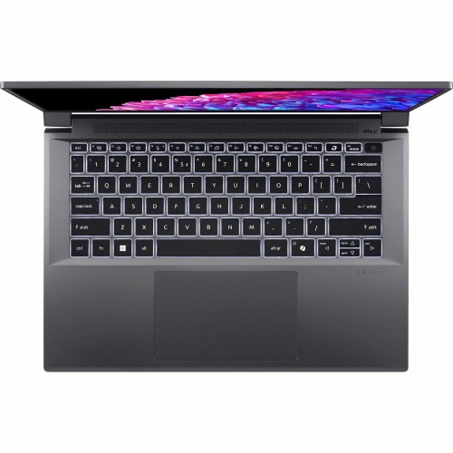Ноутбук Acer Swift X SFX14-72G-72DH, 14.5 (2880x1800) OLED/Intel Core Ultra 7 155H/32 ГБ DDR5/1024 ГБ SSD/NVIDIA GeForce RTX 4070 для ноутбуков (8 Гб)/Windows 11 Home (NX.KTUCD.001) (серый) 2