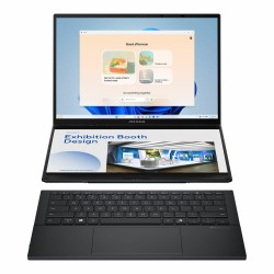 Ноутбук ASUS ZenBook Duo UX8406CA-QL345X Intel Core Ultra 7 255H, 2.0 GHz - 5.1 GHz, 32768 Mb, 14 OLED WUXGA 1920x1200, 1000 Gb SSD, Intel Arc Graphics, Windows 11 Professional (90NB14X1-M00M30) (серый)