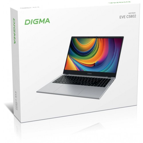 Ноутбук Digma EVE C5802 N100 8Gb SSD256Gb Intel UHD Graphics 15.6 IPS FHD (1920x1080) Windows 11 Professional WiFi BT Cam 5900mAh (DN15N1-8CXW01) (серебристый) 1