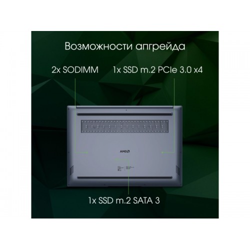 Ноутбук Digma Pro Pactos Core i5 1235U 16Gb SSD512Gb Intel Iris Xe graphics 16 IPS WUXGA (1920x1200) Windows 11 Professional WiFi BT Cam 5500mAh (DN16P5-ADXW01) (серый) 3