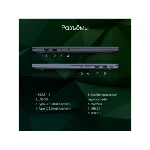 Ноутбук Digma Pro Pactos Core i5 1235U 16Gb SSD512Gb Intel Iris Xe graphics 16 IPS WUXGA (1920x1200) Windows 11 Professional WiFi BT Cam 5500mAh (DN16P5-ADXW01) (серый) 5