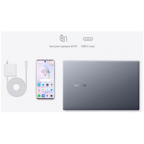 Ноутбук Honor MagicBook X14 2025 Intel Core i5 12450H, 2.4 GHz - 4.4 GHz, 16384 Mb, 14 WUXGA 1920x1200, 512 Gb SSD, DVD нет, Intel UHD Graphics, No OS (5301ALWW) (серый) 2