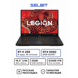 Ноутбук Lenovo Legion Slim 5 16ARP9, 16 (2560x1600) IPS 165 Гц/AMD Ryzen 7 7735HS/16 ГБ DDR5/1024 ГБ SSD/NVIDIA GeForce RTX 4070 для ноутбуков (8 Гб)/Без системы (83EX000TRK) (серый)