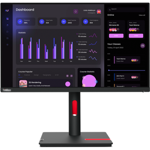 Монитор Lenovo T24I-30 (63CFMATXEU) (черный) 