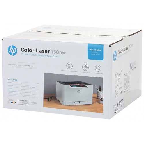 Принтер лазерный HP Color Laser 150nw (4ZB95A) (белый/черный) 4