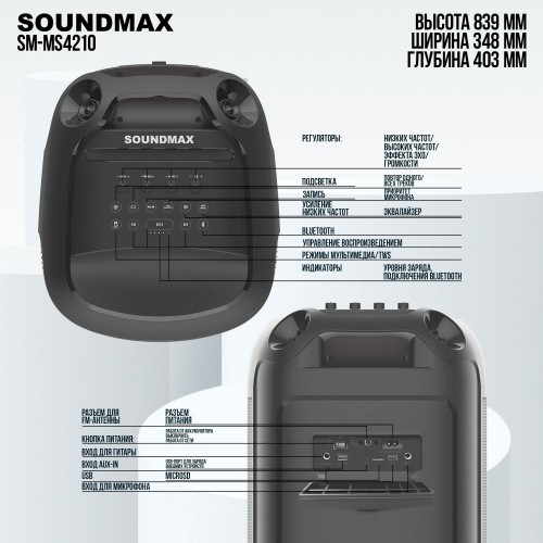 Мидисистема SOUNDMAX SM-MS4210 (черный) 9