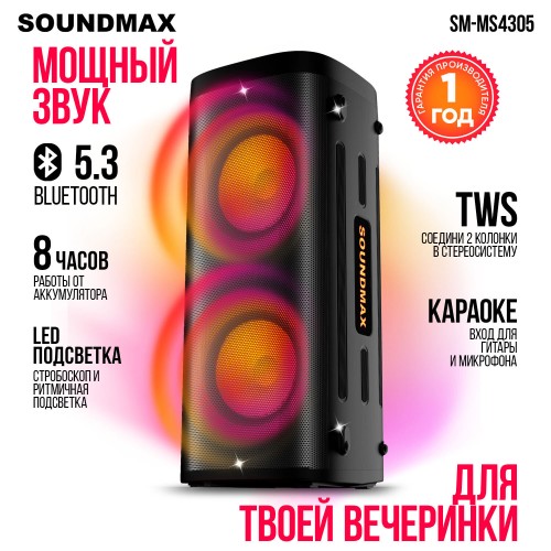 Мидисистема SOUNDMAX SM-MS4305 (черный) 