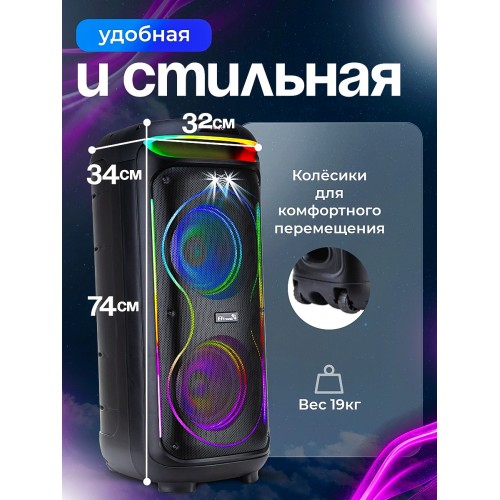 Портативная акустическая система ELTRONIC 08 30-29 DANCE BOX 1000 (черный) 1