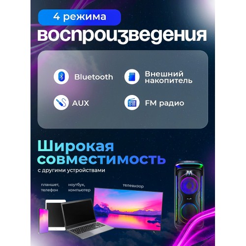 Портативная акустическая система ELTRONIC 08 30-29 DANCE BOX 1000 (черный) 6