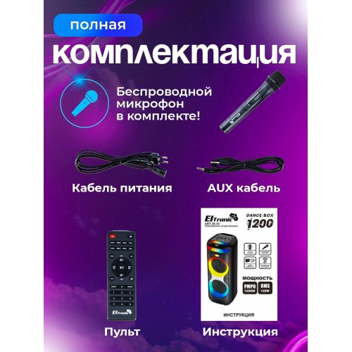 Портативная акустическая система ELTRONIC 08 30-29 DANCE BOX 1000 (черный) 7
