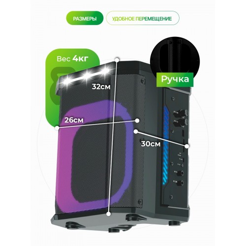 Портативная акустическая система ELTRONIC 08 (30-81) DANCE BOX 550 (черный) 3