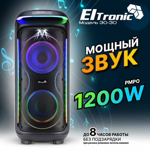 Портативная акустическая система ELTRONIC 10 30-30 DANCE BOX 1200 (черный) 