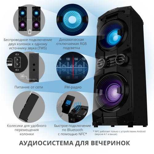 Портативная акустическая система SVEN PS-1500 (черный) 