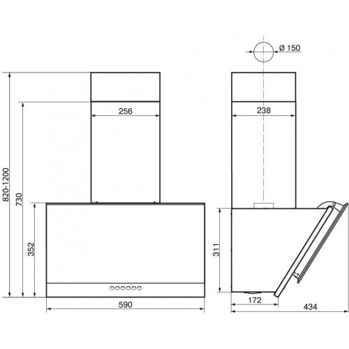 Каминная вытяжка Elikor Рубин Ceramics S4 60 (60Н-700-Э4Д) (неражавеющая сталь/цемент кремогранит) 1