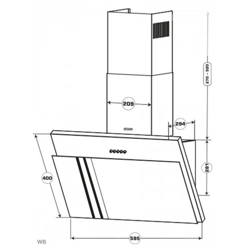 Каминная вытяжка CENTEK CT-1826-60 Beige (бежевый) 6