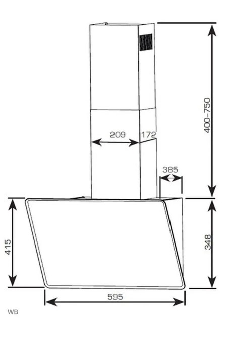 Каминная вытяжка CENTEK CT-1829-60 Black (черный) 1