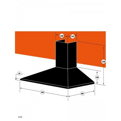 Каминная вытяжка CENTEK СТ-1820-60 (черный) 9