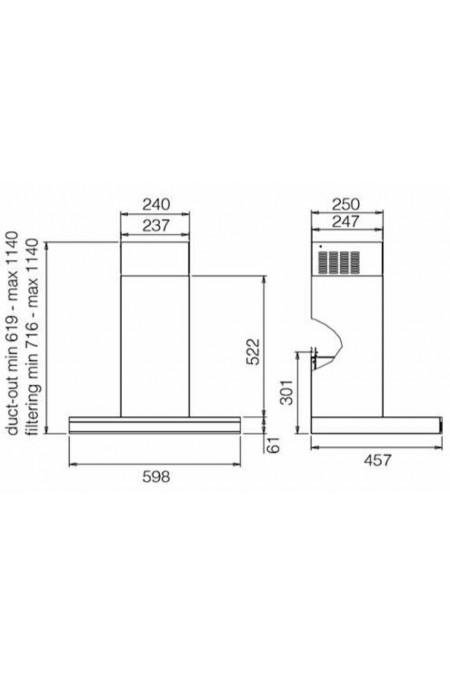 Каминная вытяжка Elica ADELE IXBL/A/90 (нержавеющая сталь/черный) 1