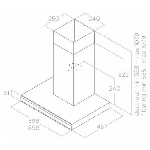 Каминная вытяжка Elica ADELE IXBL/A/90 (нержавеющая сталь/черный) 6