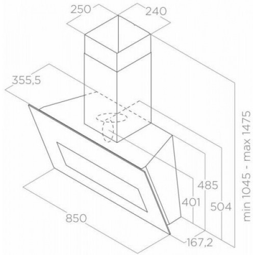 Каминная вытяжка ELICA BLOOM BL/A/85 (черный) 3