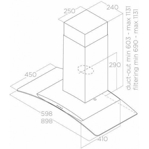 Каминная вытяжка Elica Circus IX/A/60 (нержавеющая сталь) 5