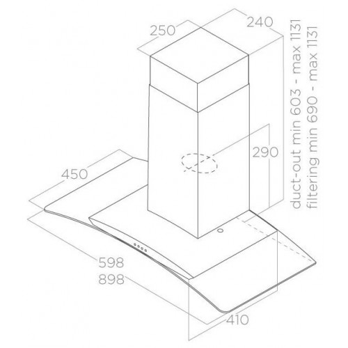 Каминная вытяжка Elica Circus IX/A/60 (нержавеющая сталь) 8