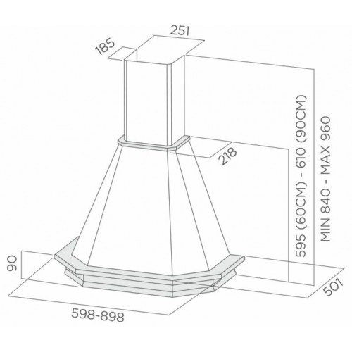 Каминная вытяжка Elica Emerald WH/A/60 T.GREZZO (белый) 2