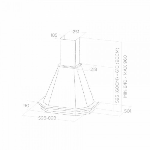 Каминная вытяжка Elica Emerald WH/A/60 T.GREZZO (белый) 3