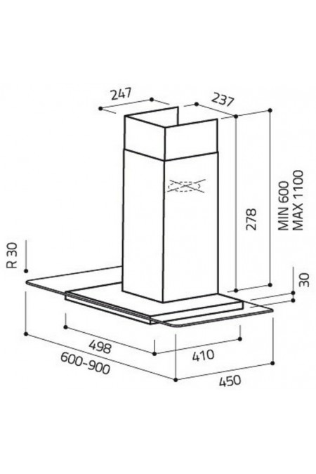 Каминная вытяжка Elica FLAT GLASS IX/A/60 (нержавеющая сталь) 1