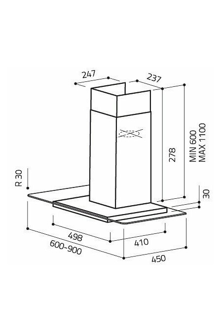 Каминная вытяжка Elica FLAT GLASS IX/A/90 (нержавеющая сталь) 1