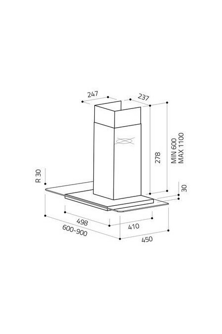 Каминная вытяжка Elica FLAT GLASS PLUS IX/A/90 1