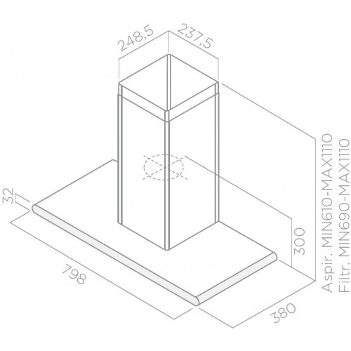 Каминная вытяжка Elica Galaxy BL IX/A/80 (нержавеющая сталь) 8